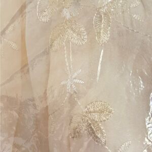 Elegant Sheer Cream Floral dress